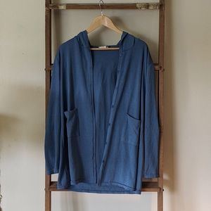 Simple cozy hooded cardigan